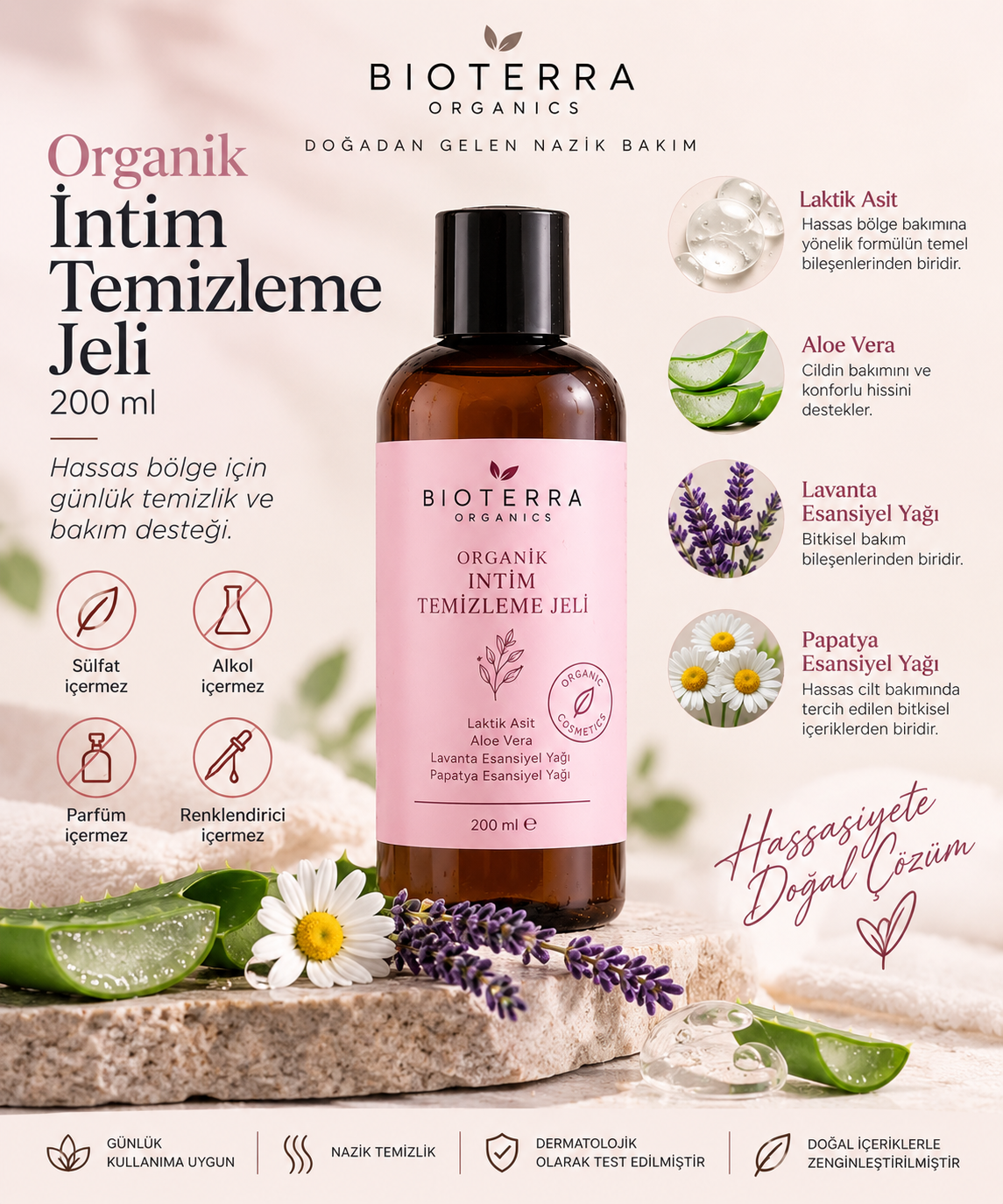 Bioterra Organik Intim Temizleme Jeli 200 ml