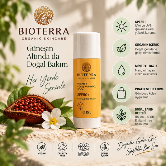 Bioterra Organik Güneş Koruyucu Stick SPF50+ 15 g