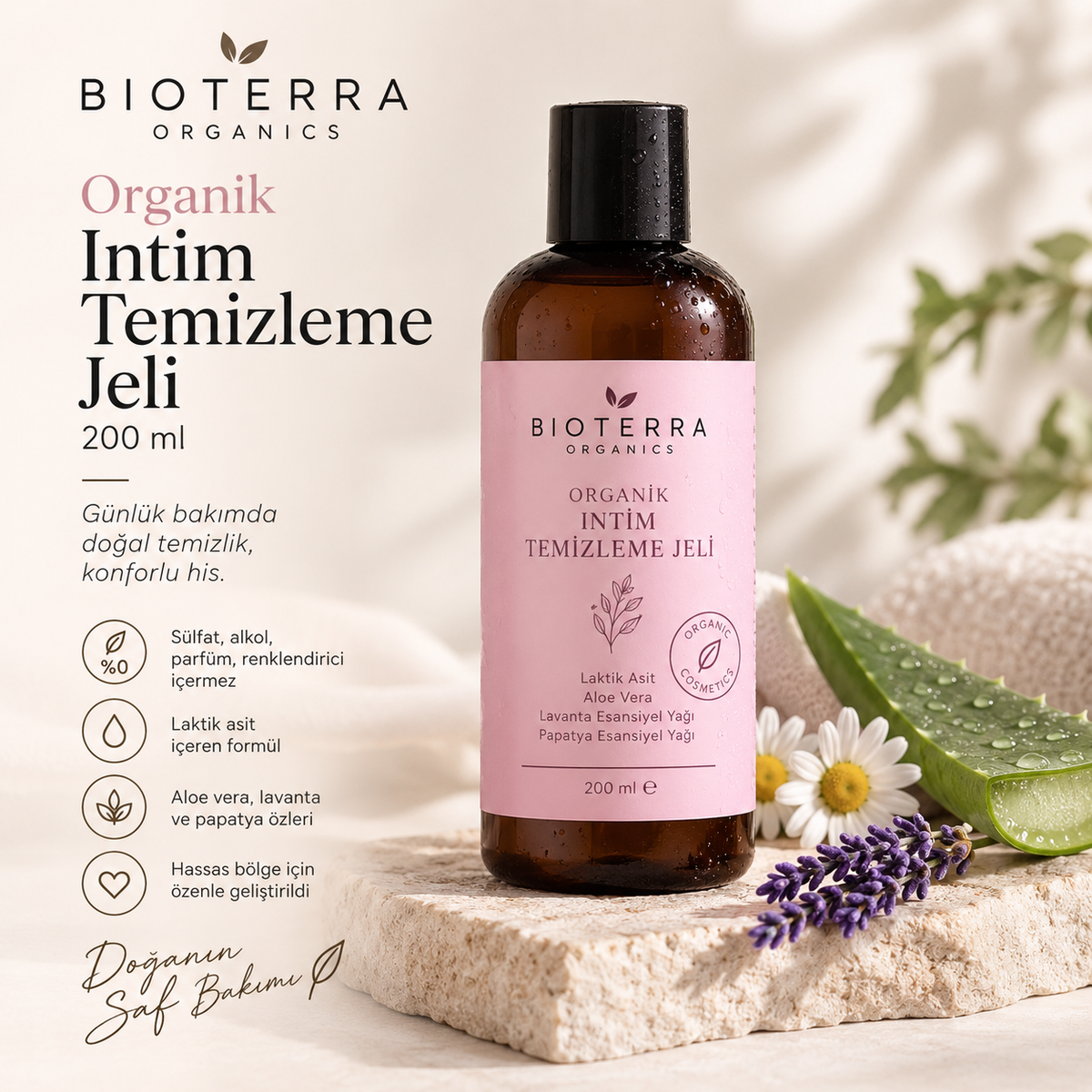 Bioterra Organik Intim Temizleme Jeli 200 ml