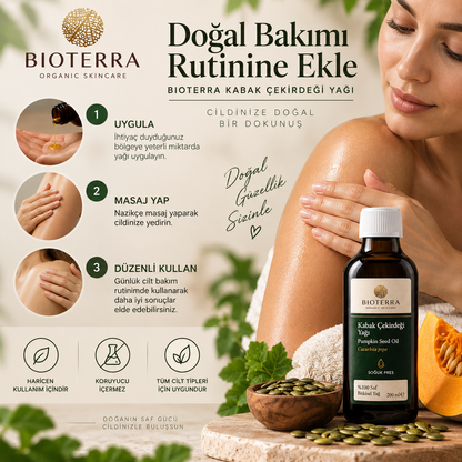 Bioterra Kabak Çekirdeği Yağı 200 ml | Soğuk Pres