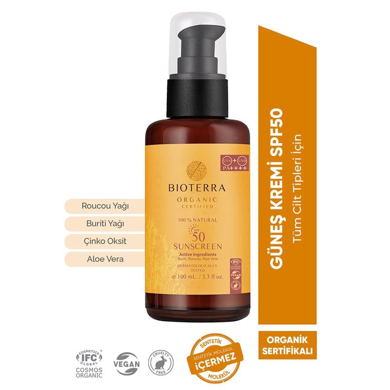 Bioterra Organik Güneş Kremi SPF50 100 Ml