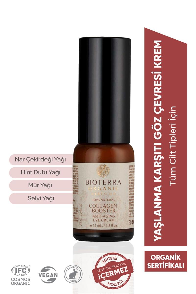 Bioterra Organik Kolajen Destekleyici Anti-Aging Göz Kremi 15 Ml