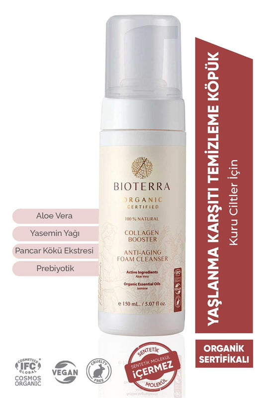 Bioterra Organik Kolajen Destekleyici Anti Aging Temizleme Köpük 150 Ml