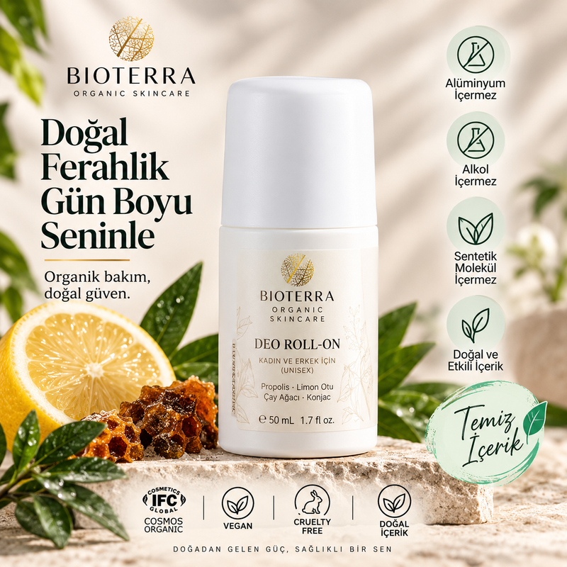 Bioterra Organik Deo Roll-On 50 ml | Alüminyum ve Alkol İçermez