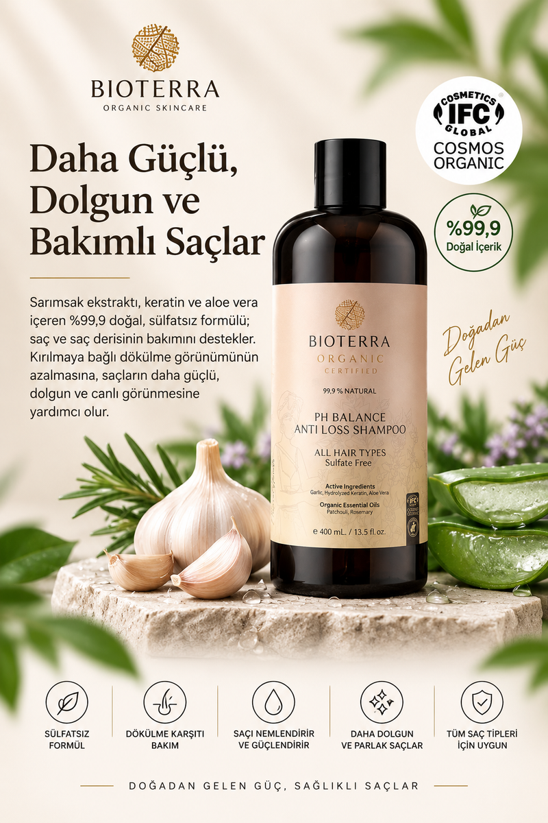 Bioterra Organik pH Balance Dökülme Karşıtı Şampuan 400 ml