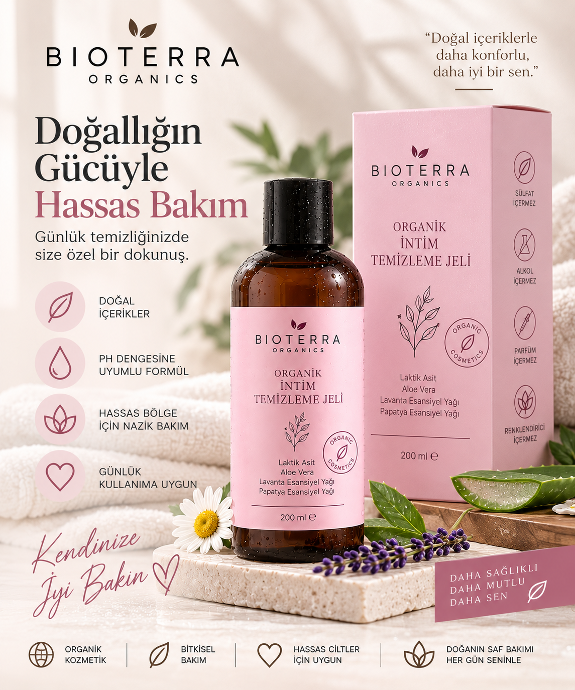 Bioterra Organik Intim Temizleme Jeli 200 ml